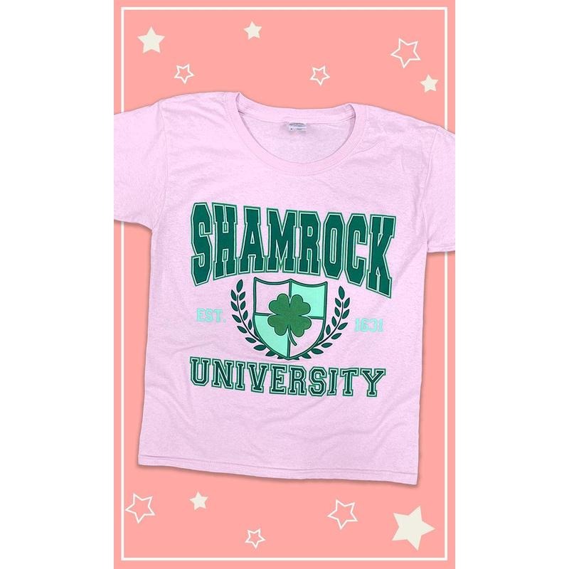 Shamrock University Graphic Youth T-Shirt Hoodie Sweatshirt | PrintMintTees.com