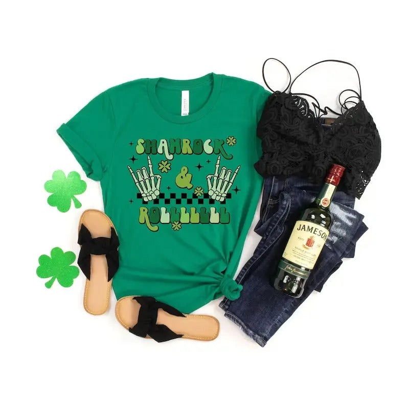 Shamrock and Roll Hoodie and Sweater; T-shirt Sweatshirt | PrintMintTees.com