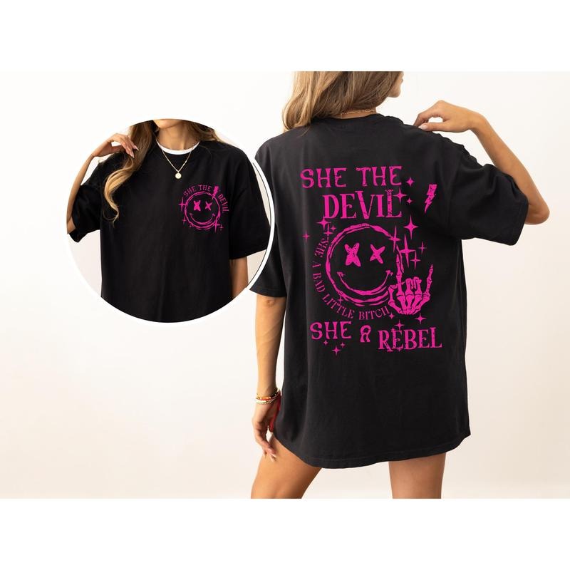 She The Devil, She A Rebel, Song, Hip Hop, Rap, Concert, Tshirt, Women's Crew Neck, Crewneck Hoodie Sweatshirt