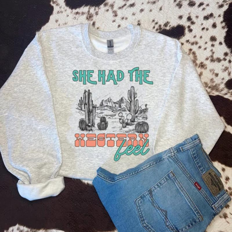 She has them westernn feels Crewneck Sweatshirt and Hoodie country western girl clothes, western outfits women, western...