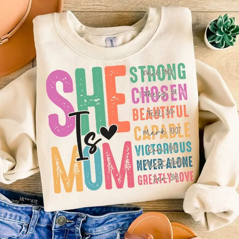 She is Mom shirt, Retro Mother shirt, Blessed Mom P, Mom Shirt, Mom Life , Mother's Day Hoodie Sweatshirt | PrintMintTees.com