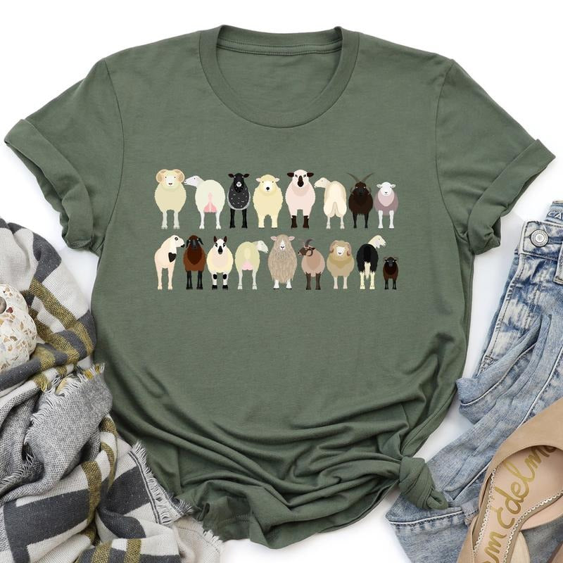 Sheep Lovers Super Soft Farm Animal Shirts Illustration Breeds Shirt Hoodie Sweatshirt