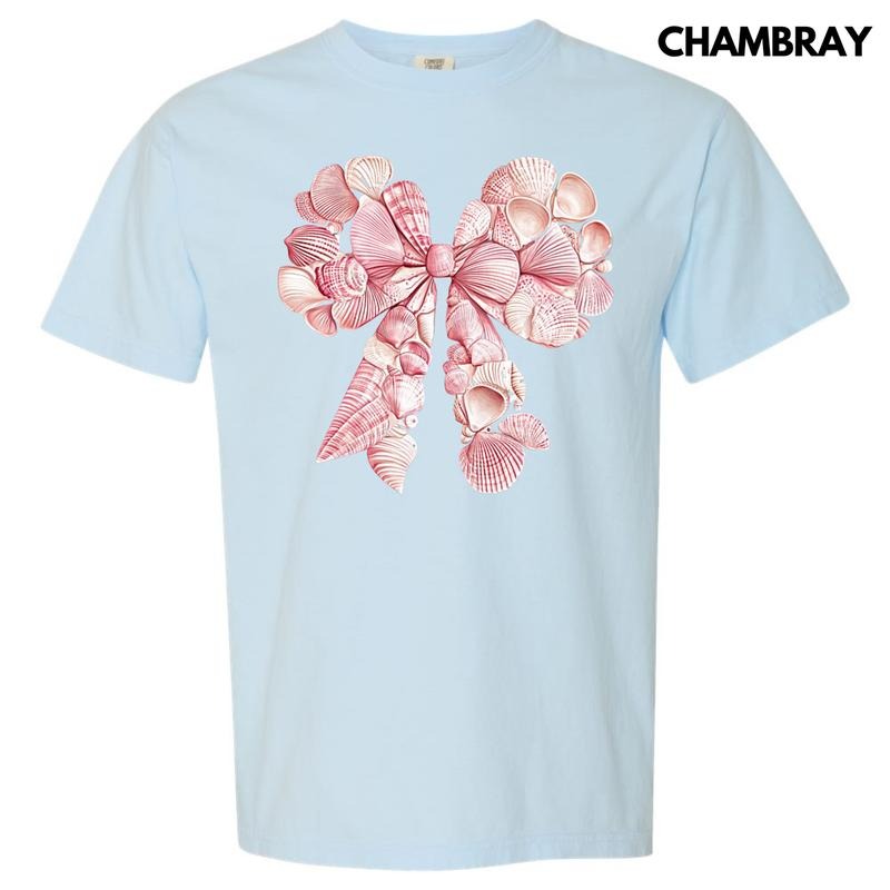 Shell Coquette Bow Comfort Colors T-Shirt Hoodie, Sweatshirt | PrintMintTees.com