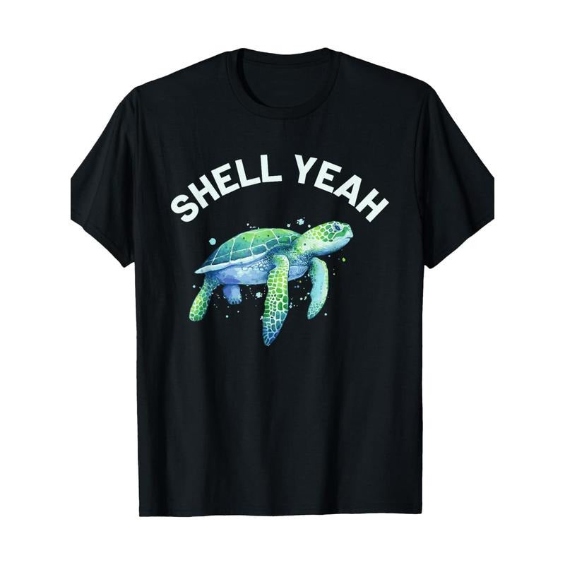 Shell Yeah - Cute Tortoise & Sea Turtle Lover T-Shirt-100% cotton-220g made in usa Hoodie Sweatshirt | PrintMintTees.com