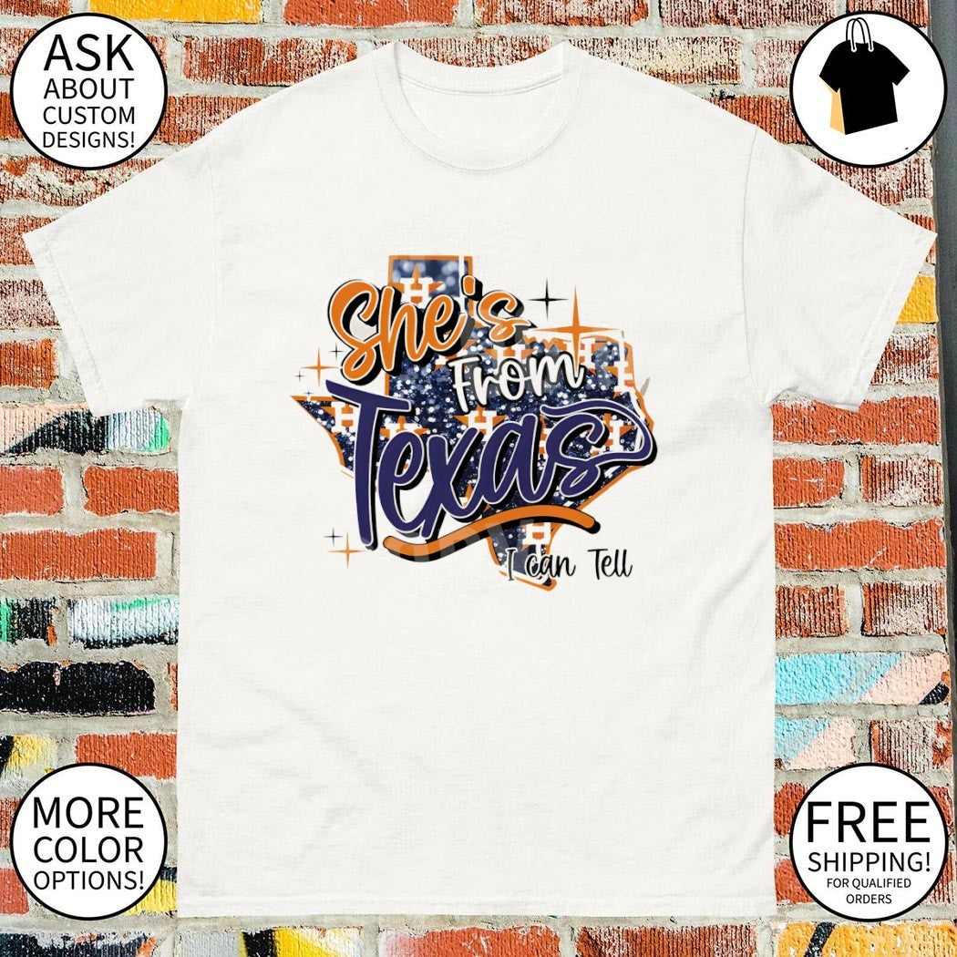 She’s From Texas I Can Tell Texas Choosin Map 2026 shirt