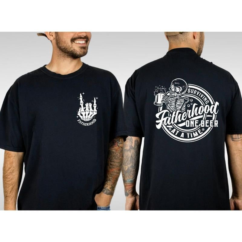 Shirt For Dad Funny Shirt For Dad Fatherhood Skeleton Hand Dad Shirt Cool Dad Gifts Dad Gift Dad Shirt New Dad Est Cool...