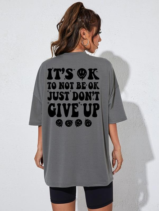 Short-Sleeve T Shirts Letter Print Oversized Top Graphic Tees Loose Casual Summer TopsY2Kstyle{n002}2 Hoodie Sweatshirt