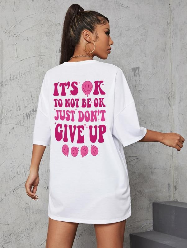 Letter Print Top Loose Casual Summer Topsstyle{N002}3 T-Shirts, Hoodie, Sweatshirt