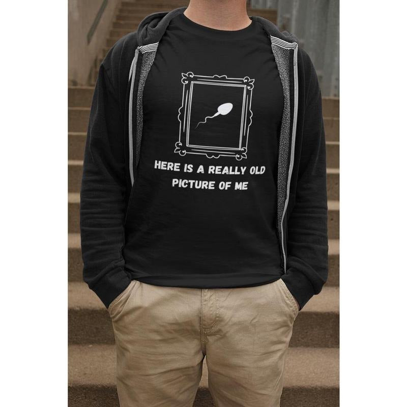 Short sleeve shirt, HERE IS A REALLY OLD PICTURE OF ME Hoodie Sweatshirt | PrintMintTees.com