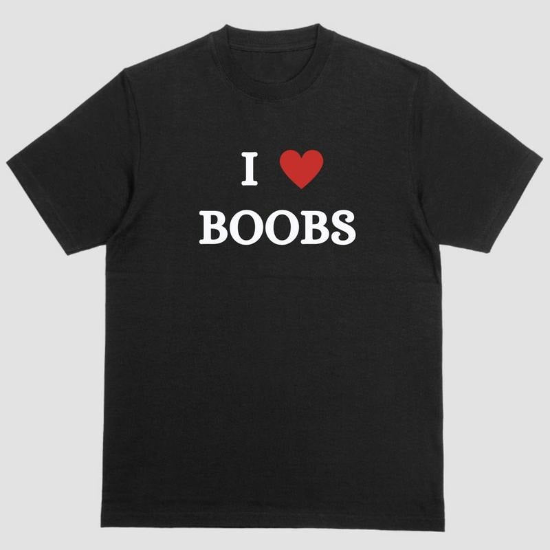Short sleeve shirt, I LOVE BOOBS Hoodie Sweatshirt | PrintMintTees.com