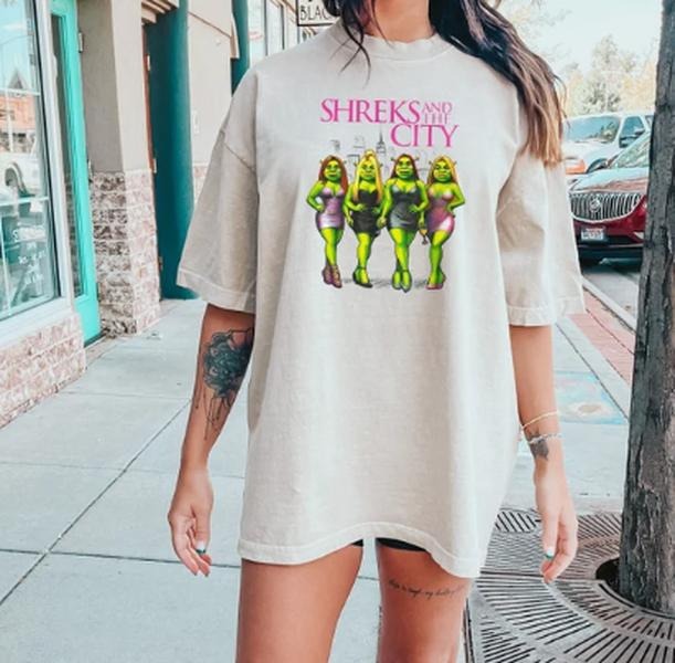 Shreks And The City Shirt, Shrek Funny Trending Sweatshirt, Shrek Face Meme , Funny Shirt Hoodie | PrintMintTees.com