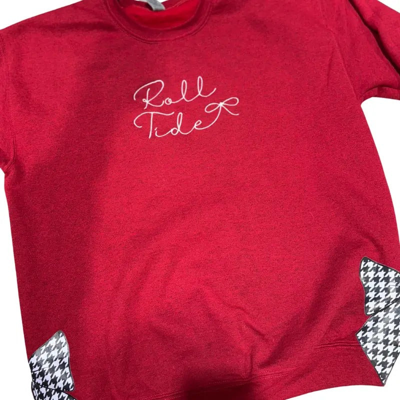Side Bows Embroidered Roll Tide Unisex Sweatshirt ALABAMA SWEATSHIRT ALABAMA ROLL TIDE Shirt Hoodie | PrintMintTees.com