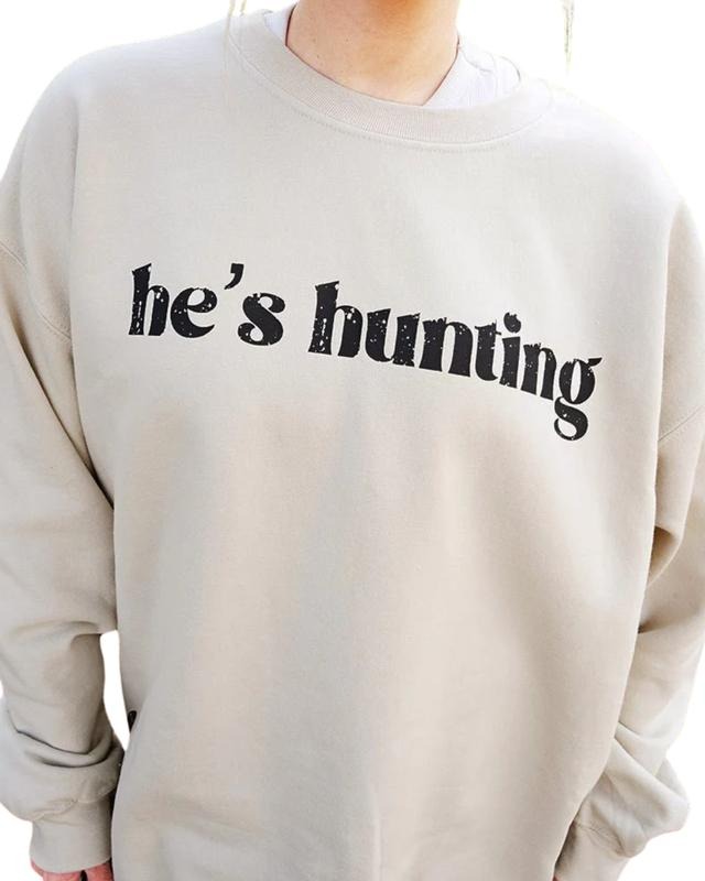 Side Bows He's Hunting Heavy-weight Crew Sweatshirt Shirt Hoodie | PrintMintTees.com