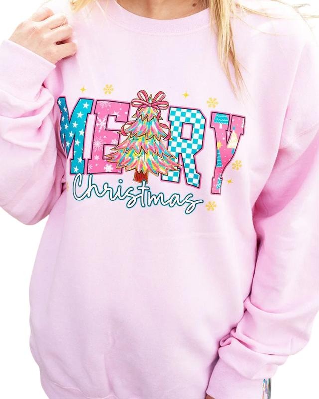 Side Bows Tree-mendously Merry & Bright Heavy Blend Crew Sweatshirt Shirt Hoodie | PrintMintTees.com