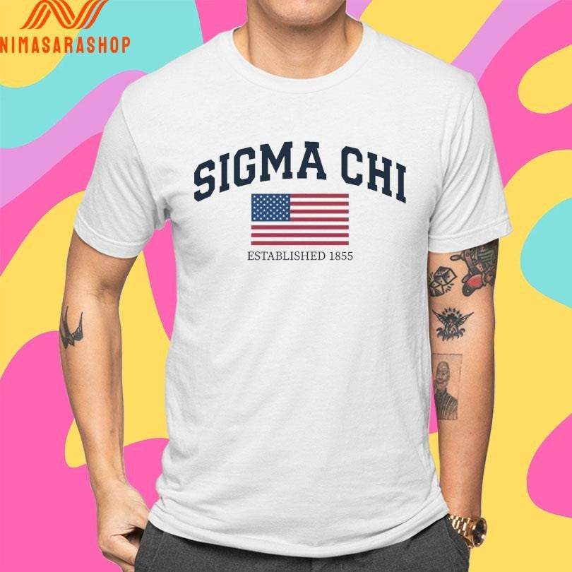 Sigma Chi Americana Flag Established 1855 Shirts