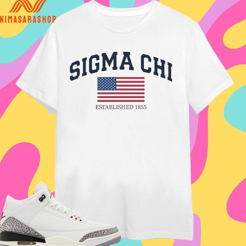 Sigma Chi Americana Flag Established 1855 Shirts