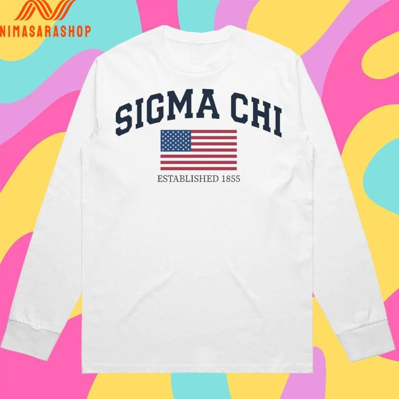 Sigma Chi Americana Flag Established 1855 Shirts