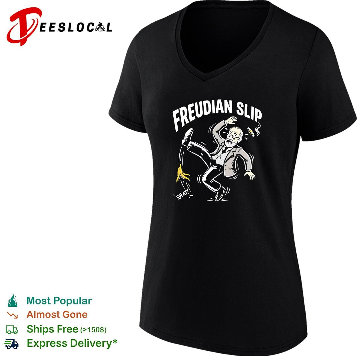 Sigmund Freud slip on banana peel Freudian Slip shirt