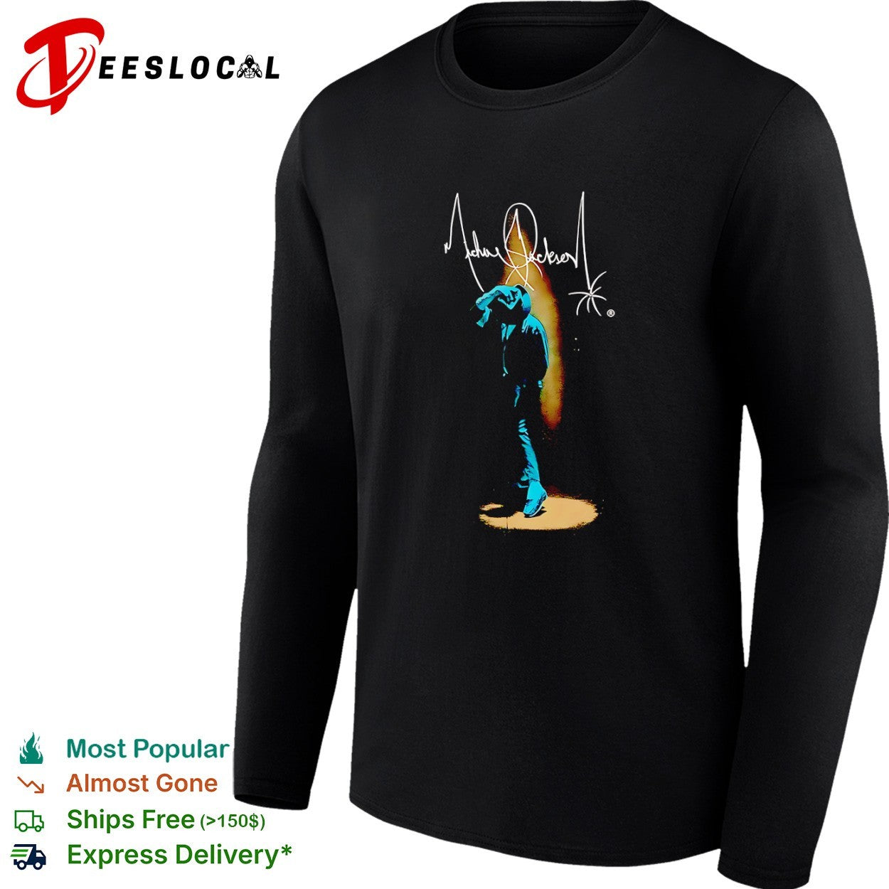 Signature Silhouette Spotlight King of Pop Music Icon Concert shirt