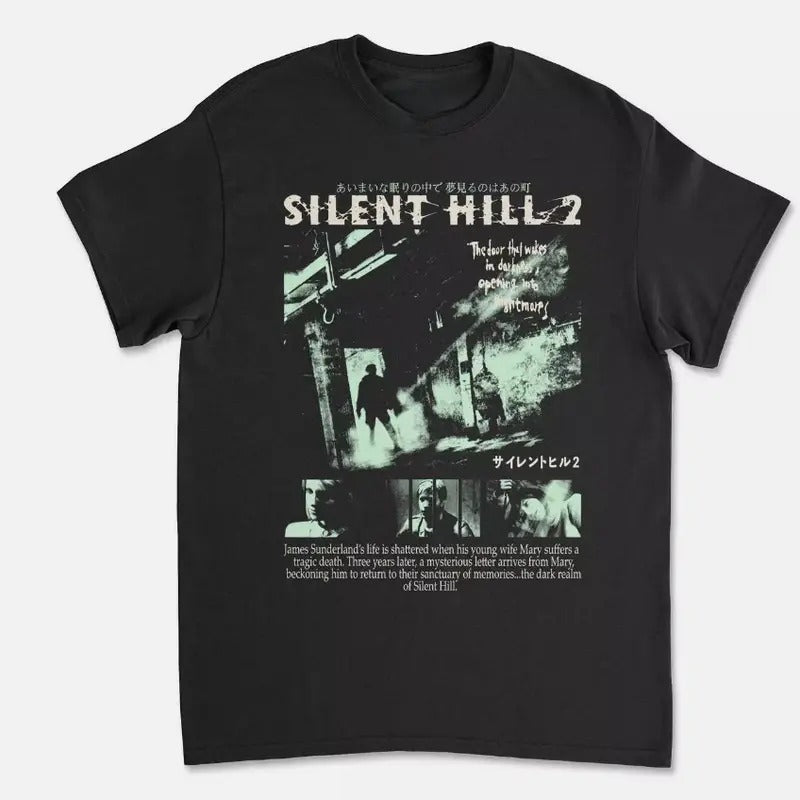 Silent Hill 2 Videogame Black Retro Gaming T-Shirt Tee Tops Menswear Underwear Tshirt Hoodie Sweatshirt | PrintMintTees.com