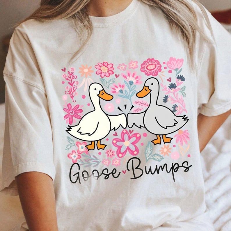 Silly Goose Bump shirt, Preppy Girly shirt, Boho Floral shirt, Floral Goose shirt, Mama Goose Retro shirt, Gift For Her,...
