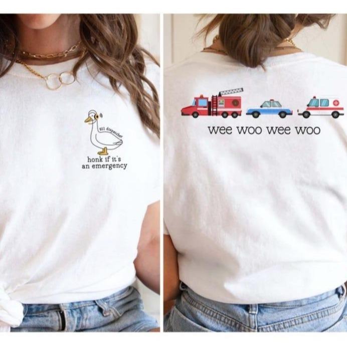 Silly Goose Dispatcher T-Shirt, 911 Dispatch Crewneck Sweater, Emergency Dispatcher Shirt, 911 Operator Gift, Nurse...