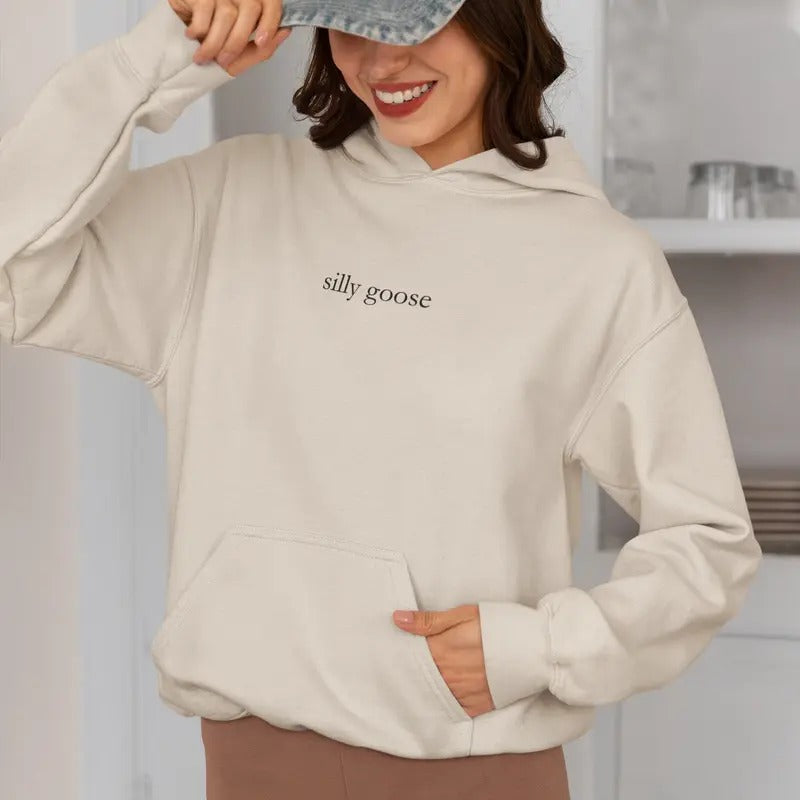 Silly Goose Embroidered Hooded Goose Funny Shirt Long Sleeve Embroidered Gods Silliest Goose Funny Silly Goose University Goose Shirt Regular Fit Streetwear Summer Clothes Womenswear Tops T-Shirts, Hoodie, Sweatshirt