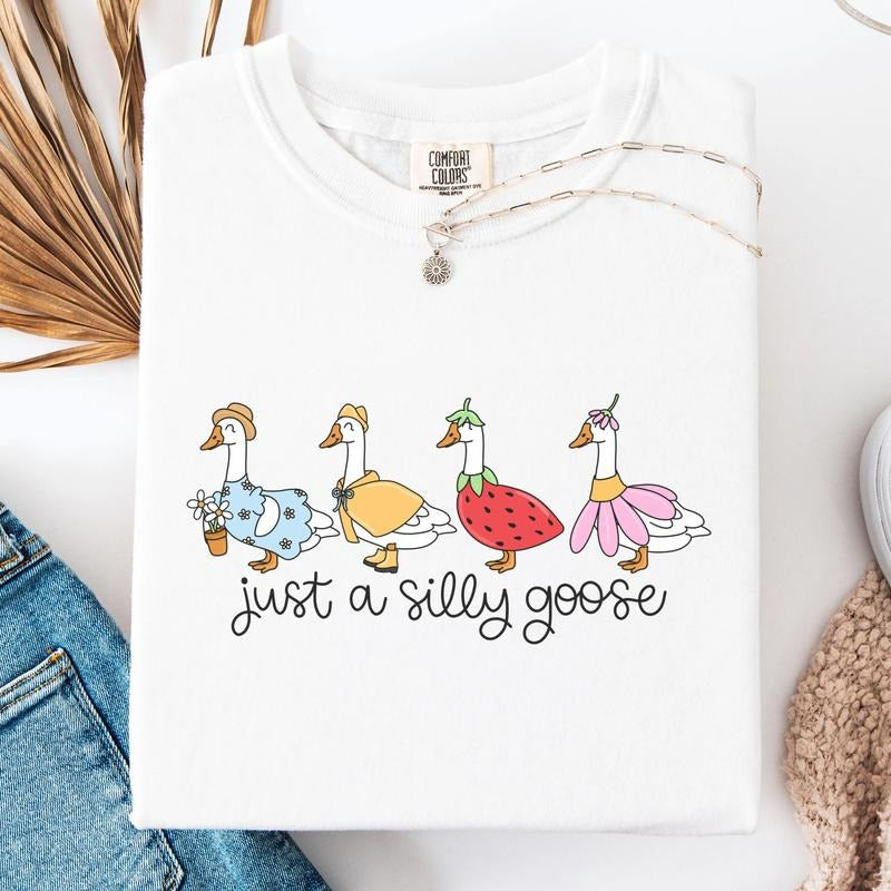 Silly Goose On The Loose Shirt, Goose T-Shirt, Silly Goose Shirts, Funny Graphic Shirt, Cute Goose Tee, Animal Lover Gift...