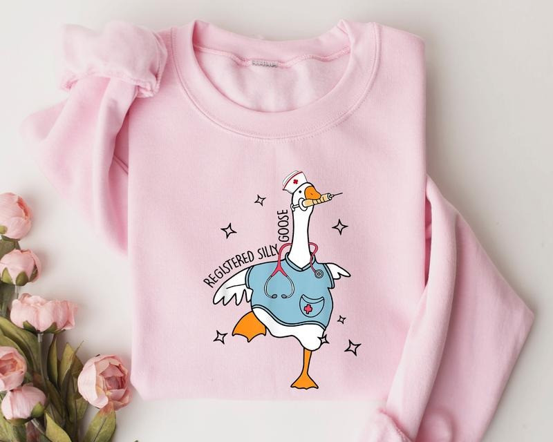 Silly Goose Registered Nurse Sweatshirt, Registered Nurse Sweatshirt, Nursing Student Shirt, Nursing School Sweater,...