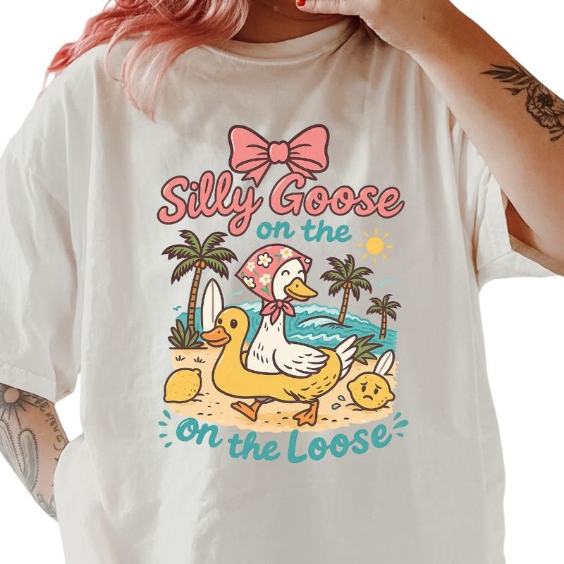 Silly Goose on The Beach Shirt ~ Unisex Apparel Relaxed Fit Printed In The USA Clothing Womenswear Casual Comfort Cotton...