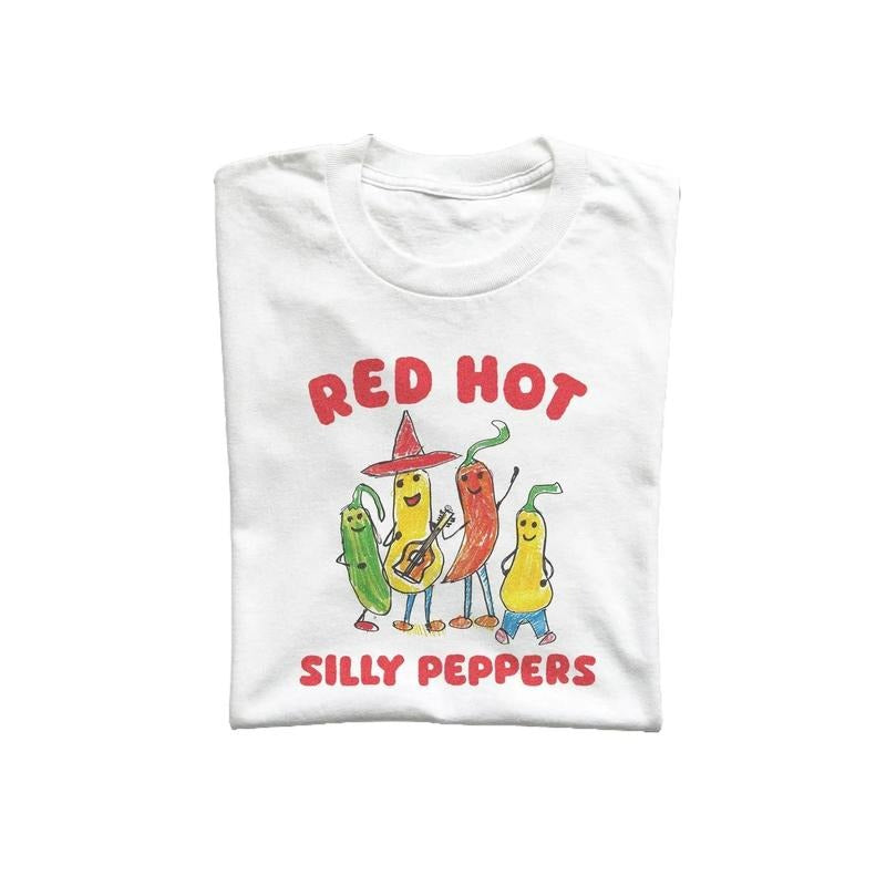 Silly Peppers Unisex T Shirt, Vintage Drawing Tee, Weird T-Shirt, Graphic Tee Hoodie Sweatshirt | PrintMintTees.com