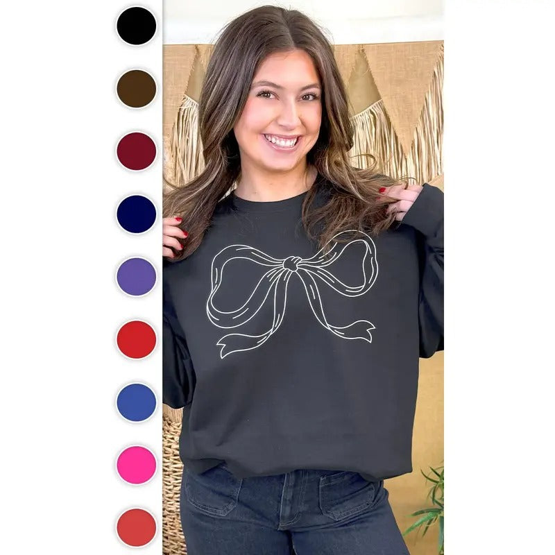 Simple Bow Graphic Sweatshirt Shirt Hoodie | PrintMintTees.com