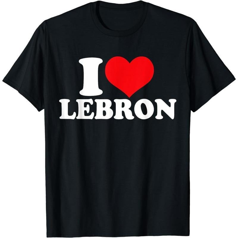 Simple Style Casual Cotton Short Sleeve White Letter Print "I LOVE LEBRON" T-shirts for Men and Women style 03 Hoodie...