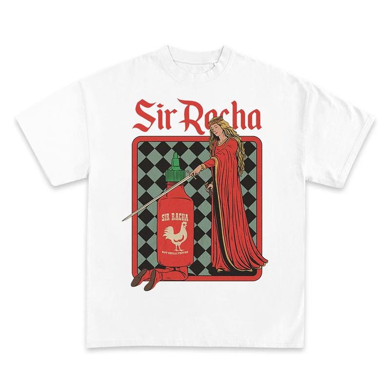 Sir Racha Tshirt, Sriracha Tshirt, Medieval art tshirt, sriracha fan merch, retro medieval tshirt, chili souce humor,...