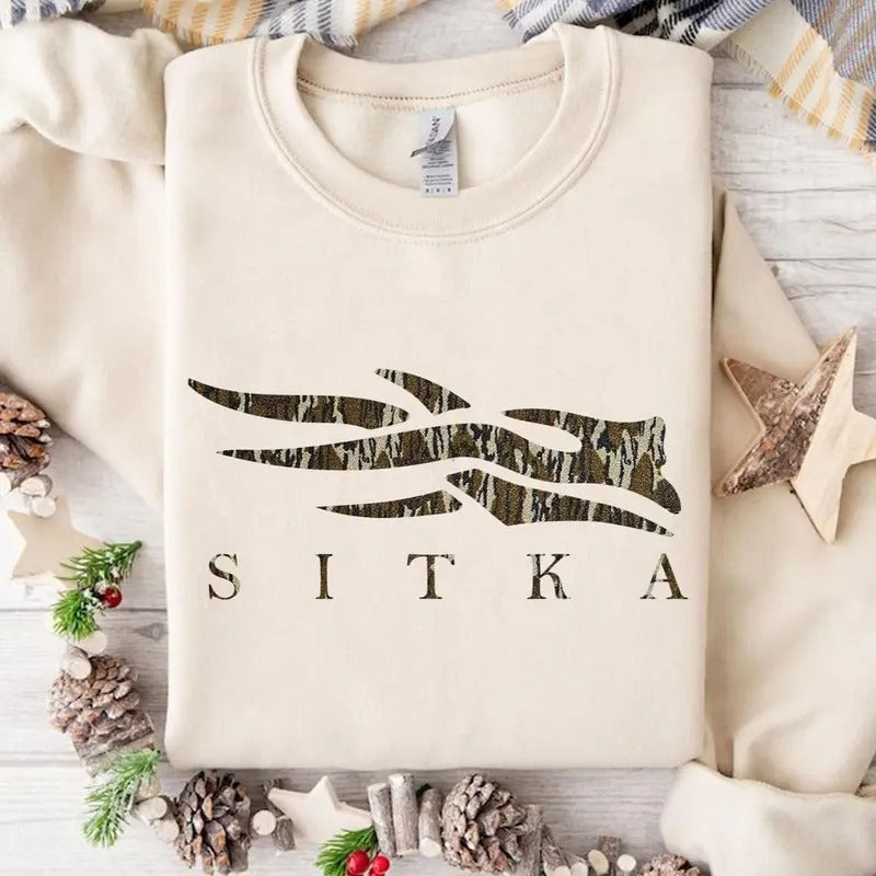 Sitka Camoflauge Bottomland Pattern Logo Unisex Sweatshirt, sweatshirt hot trend Shirt Hoodie | PrintMintTees.com