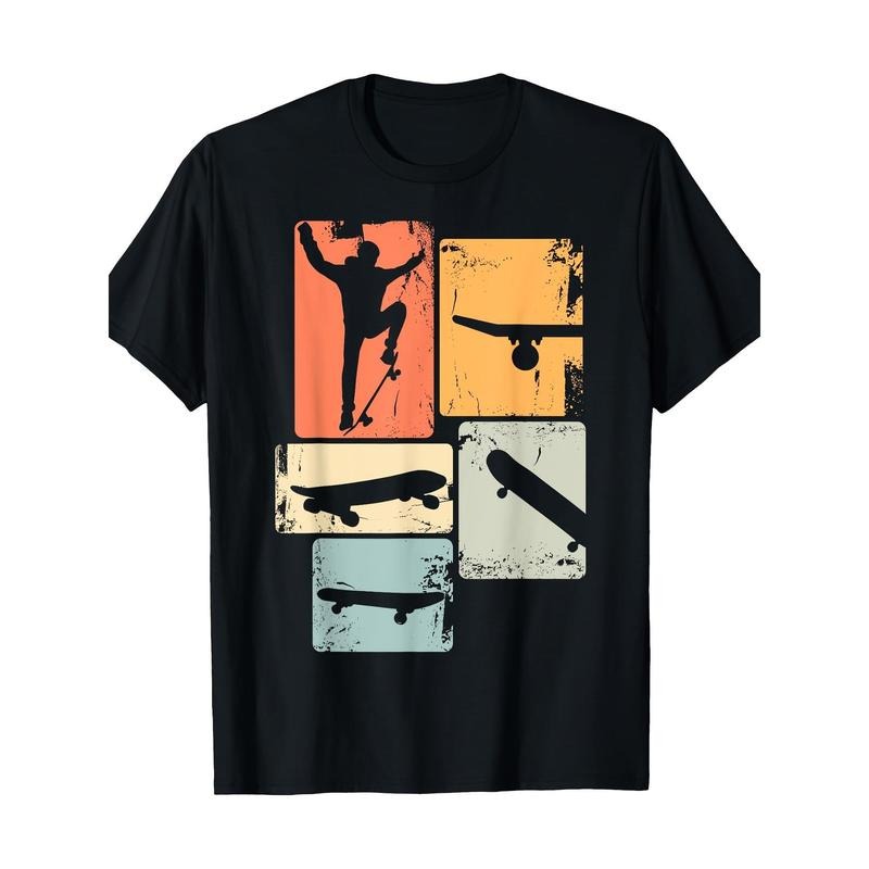 Skateboarder Retro Skateboard Men's T-shirt 100% cotton T-shirt Made in USA Hoodie Sweatshirt | PrintMintTees.com