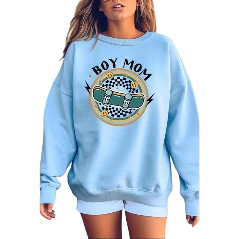 Skater Check Boy Mom Heavy-weight Crew Sweatshirt Shirt Hoodie | PrintMintTees.com