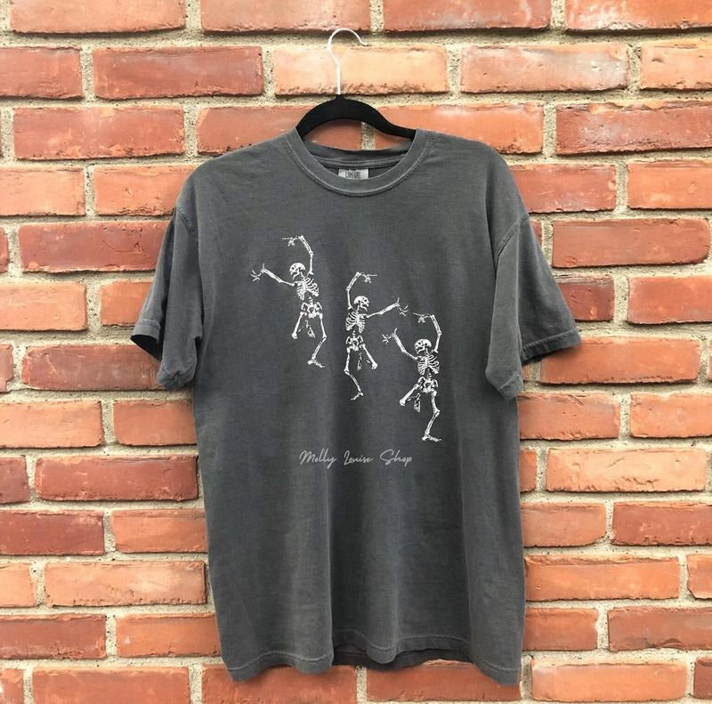 Skeleton Dancing Halloween Tee Shirt Latarshia Grant Hoodie Sweatshirt | PrintMintTees.com