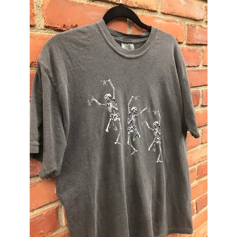 Skeleton Dancing Halloween, , Retro Halloween Shirt, Womens Halloween Shirt, Cute Fall Shirt, Spooky Season  T-shirt,...