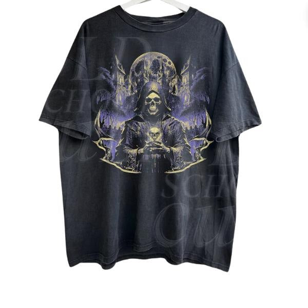 Skeleton Dark Art Vintage 90s Graphic Shirt, Skeleton Y2k Goth Retro Tee, 2000s Emo Clothes, Nostalgia Castle Streetwear...
