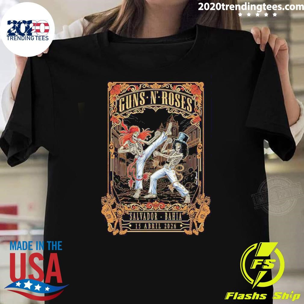 Skeleton Guns N’ Roses Salvador Bahia April 15, 2026 Shirt