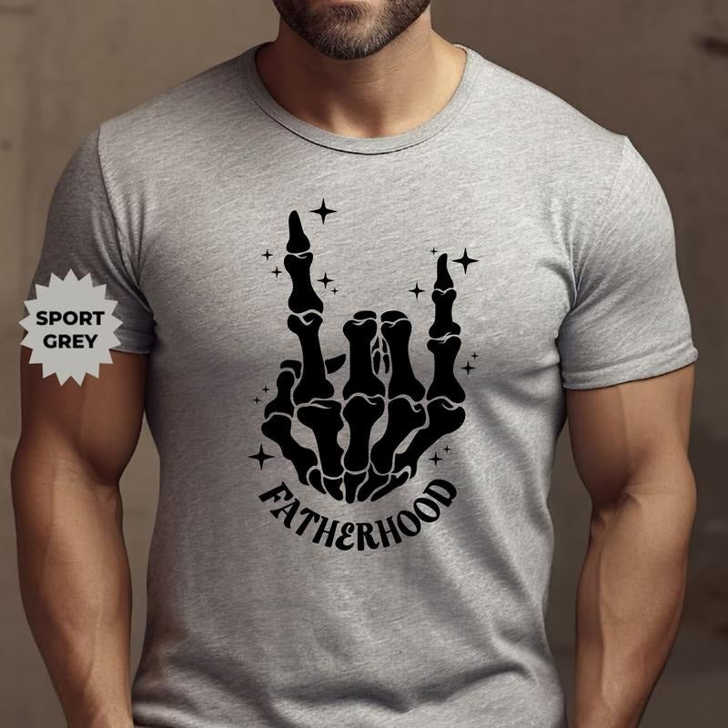 Skeleton Hand Shirt Funny Father's Day Shirt Skeleton Hand Fatherhood Shirt Fathers Day Shirt Gift For Dadfunny Shirt For...