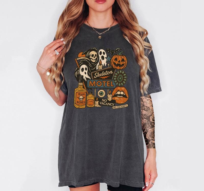 Skeleton Motel - T-Shirt, Unisex T-Shirt, Funny Tee, Comfortable Shirt Hoodie, Sweatshirt | PrintMintTees.com