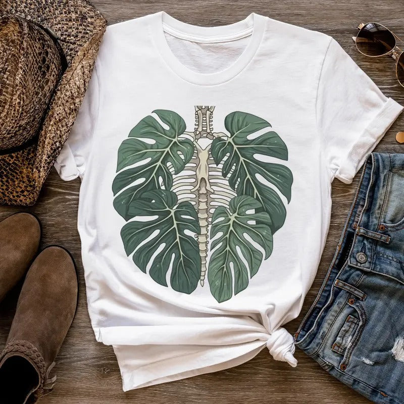 Skeleton Plant Body T-shirt Plant Lover Shirt Plant Gift Plant Lover Gift Plant Mom Monstera Tee Plant Graphic Shirt...