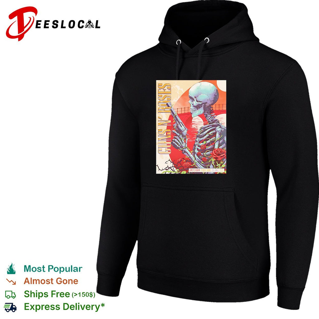 Skeleton holding Guns N Roses Amsterdam Netherlands at Ziggo Dome On 18 And 20 June 2026 shirt