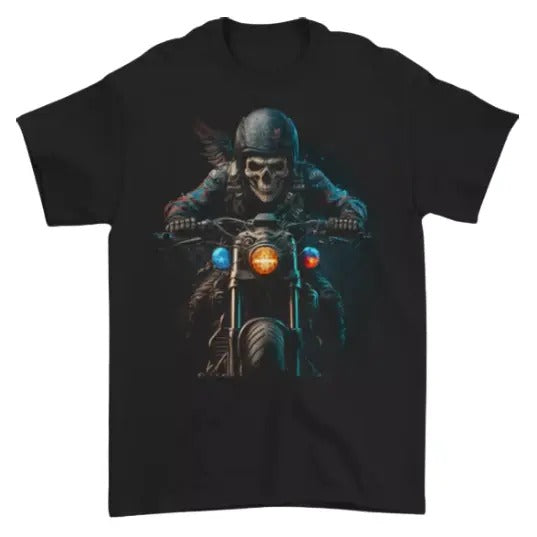 Skull Biker Motorcycle Motorbike Grim Reaper 32 Mens T-Shirt 100% Cotton, Unisex T-shirt, Y2k Shirt, Gift For Men Women...