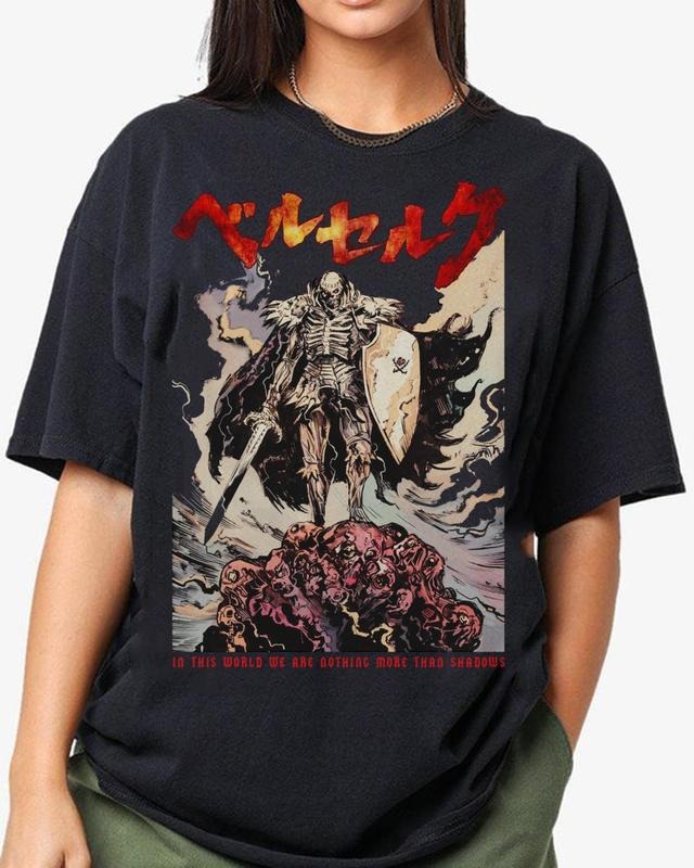 Skull Knight SK Warrior Anime Manga T-Shirt, Japanese Shirt, Cool Anime Gift, Graphic Tees Hoodie Sweatshirt
