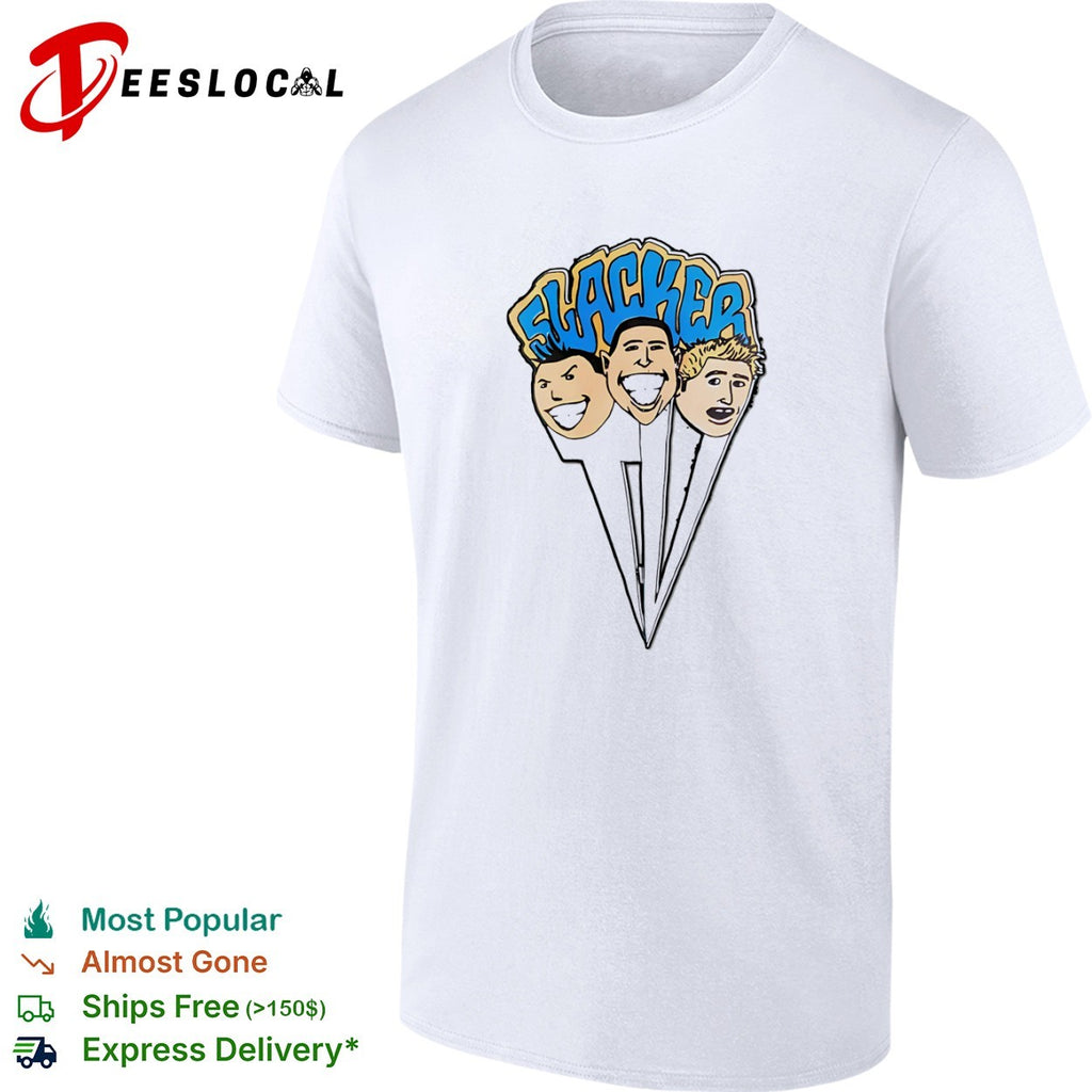Slacker cartoon heads punk rock group shirt