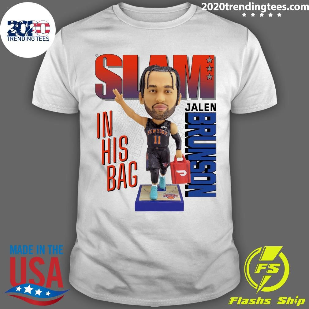 Slam Jalen Brunson bobblehead In His Bag New York Knicks Basketball 2026 Shirt