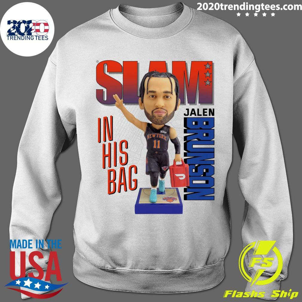Slam Jalen Brunson bobblehead In His Bag New York Knicks Basketball 2026 Shirt